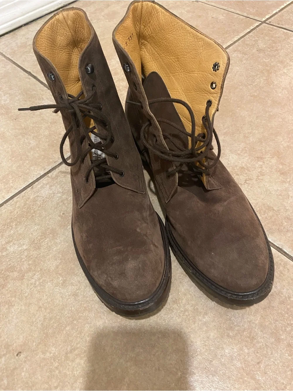 Wilson and Dean w/ Wilkes Bashford Men's Brown Suede Lace-Up Boots
